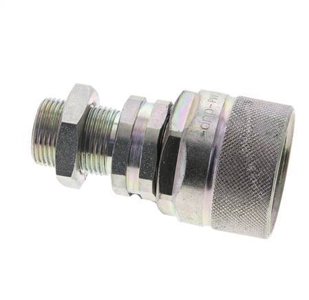 Steel DN 12.5 Hydraulic Coupling Plug 15 mm L Compression Ring Bulkhead ISO 14541/8434-1 D M36 x 2