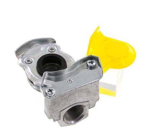 Acoplamiento Gladhand de aluminio amarillo de control M22x1,5 rosca hembra DIN 74342