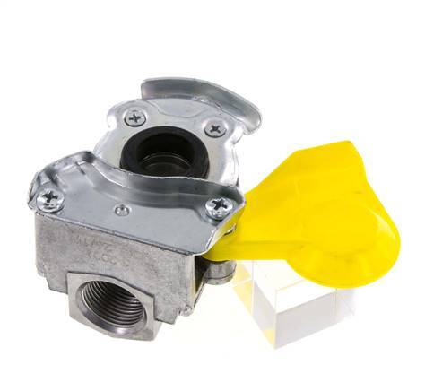 Acoplamiento Gladhand de aluminio amarillo de control M22x1,5 rosca hembra DIN 74342