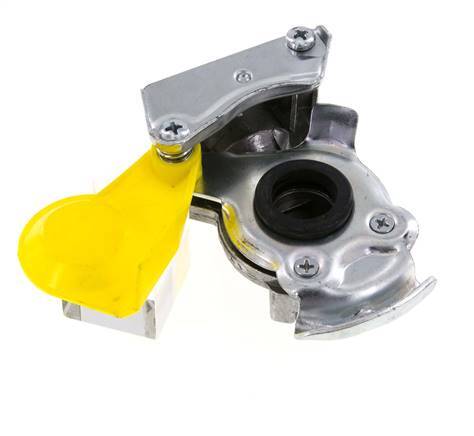 Acoplamiento Gladhand de aluminio amarillo de control M22x1,5 rosca hembra DIN 74342