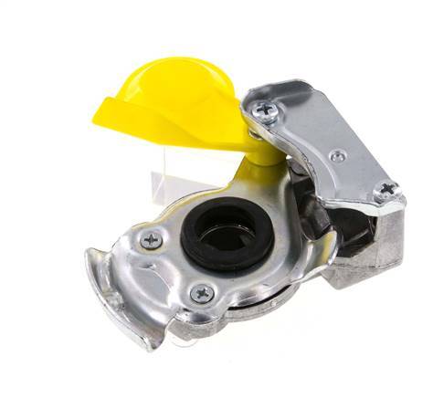 Acoplamiento Gladhand de aluminio amarillo de control M22x1,5 rosca hembra DIN 74342
