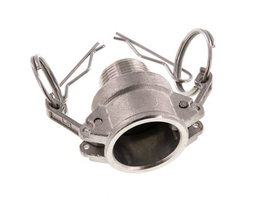 Acoplamiento de acero inoxidable Camlock DN 20 (3/4'') R 3/4'' rosca macho tipo B MIL-C-27487