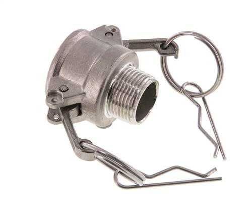 Acoplamiento de acero inoxidable Camlock DN 20 (3/4'') R 3/4'' rosca macho tipo B MIL-C-27487