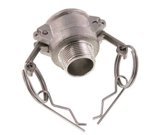 Acoplamiento de acero inoxidable Camlock DN 20 (3/4'') R 3/4'' rosca macho tipo B MIL-C-27487