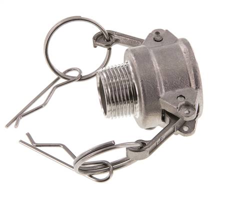 Acoplamiento de acero inoxidable Camlock DN 20 (3/4'') R 3/4'' rosca macho tipo B MIL-C-27487