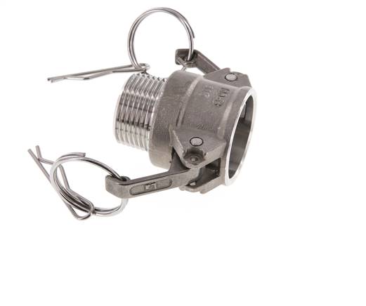 Acoplamiento de acero inoxidable Camlock DN 25 (1'') R 1'' Rosca Macho Tipo B MIL-C-27487