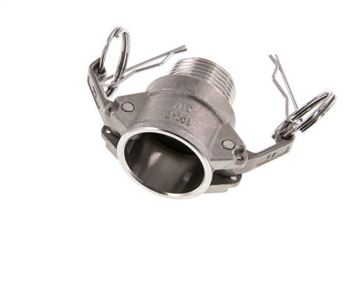 Acoplamiento de acero inoxidable Camlock DN 25 (1'') R 1'' Rosca Macho Tipo B MIL-C-27487