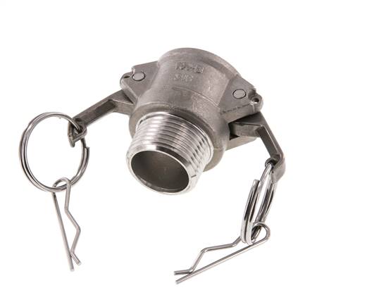 Acoplamiento de acero inoxidable Camlock DN 25 (1'') R 1'' Rosca Macho Tipo B MIL-C-27487