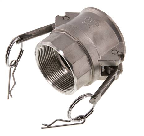 Acoplamiento de acero inoxidable Camlock DN 50 (2'') Rp 2'' Rosca Hembra Tipo D MIL-C-27487