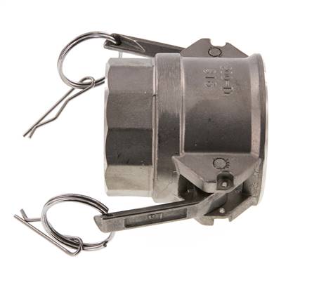 Acoplamiento de acero inoxidable Camlock DN 50 (2'') Rp 2'' Rosca Hembra Tipo D MIL-C-27487