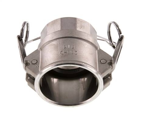 Acoplamiento de acero inoxidable Camlock DN 50 (2'') Rp 2'' Rosca Hembra Tipo D MIL-C-27487