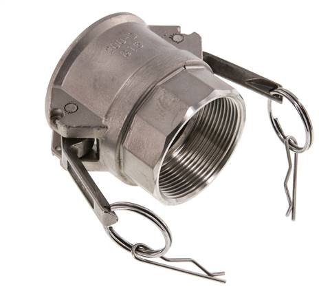 Acoplamiento de acero inoxidable Camlock DN 50 (2'') Rp 2'' Rosca Hembra Tipo D MIL-C-27487