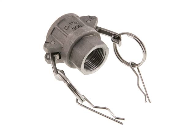 Acoplamiento de aluminio Camlock DN 20 (3/4'') Rp 3/4'' Rosca Hembra Tipo D MIL-C-27487