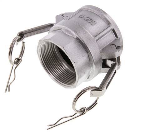 Acoplamiento de aluminio Camlock DN 50 (2'') Rp 2'' Rosca hembra Tipo D MIL-C-27487