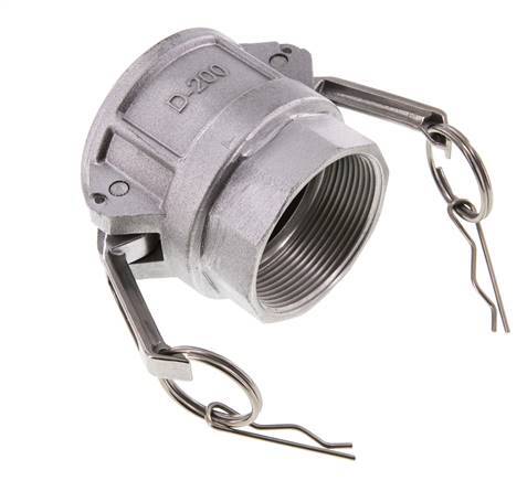 Acoplamiento de aluminio Camlock DN 50 (2'') Rp 2'' Rosca hembra Tipo D MIL-C-27487