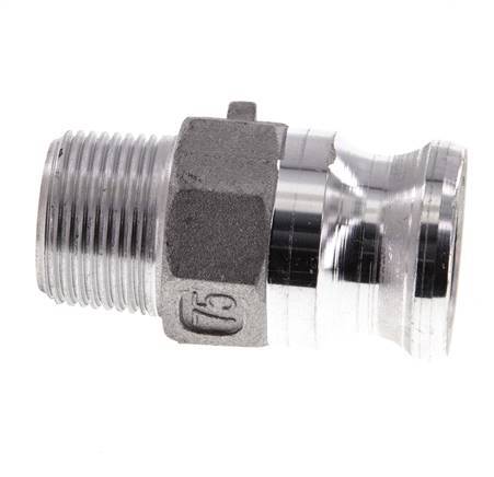 Acoplamiento de aluminio Camlock DN 20 (3/4'') R 3/4'' rosca macho tipo F MIL-C-27487