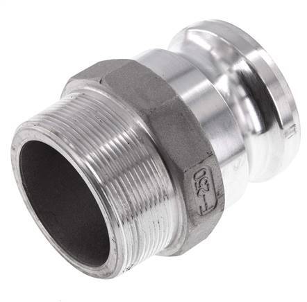 Acoplamiento de aluminio Camlock DN 60 (2 1/2'') R 2 1/2'' Rosca Macho Tipo F MIL-C-27487