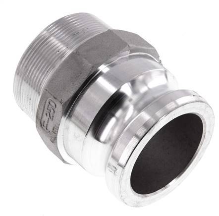 Acoplamiento de aluminio Camlock DN 60 (2 1/2'') R 2 1/2'' Rosca Macho Tipo F MIL-C-27487