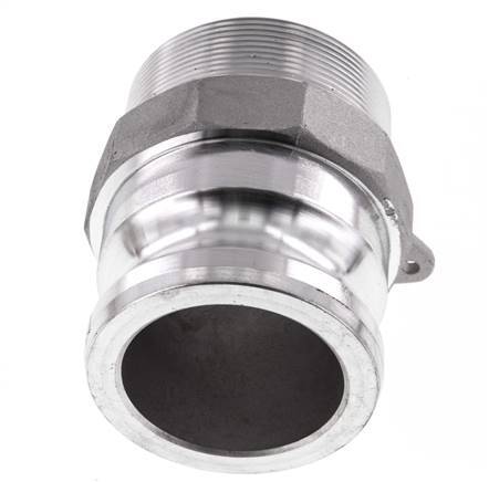 Acoplamiento de aluminio Camlock DN 60 (2 1/2'') R 2 1/2'' Rosca Macho Tipo F MIL-C-27487