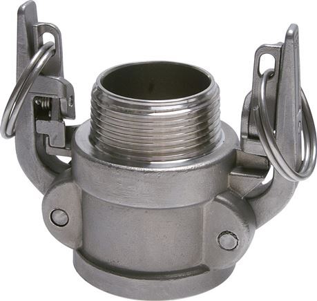 Acoplamiento de seguridad Camlock DN 50 (2'') de acero inoxidable R 2'' rosca macho tipo B MIL-C-27487
