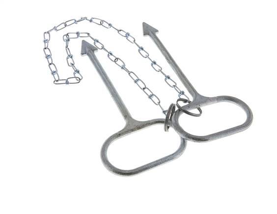 Abridor de ganchos de alcantarilla con cadena