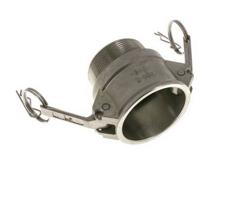 Acoplamiento de acero inoxidable Camlock DN 50 (2'') Rosca NPT macho de 2'' Tipo B MIL-C-27487