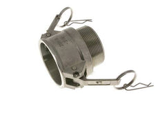 Acoplamiento de acero inoxidable Camlock DN 50 (2'') Rosca NPT macho de 2'' Tipo B MIL-C-27487