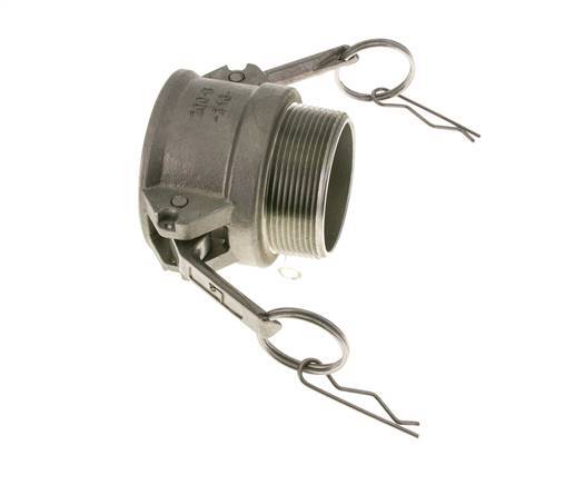 Acoplamiento de acero inoxidable Camlock DN 50 (2'') Rosca NPT macho de 2'' Tipo B MIL-C-27487