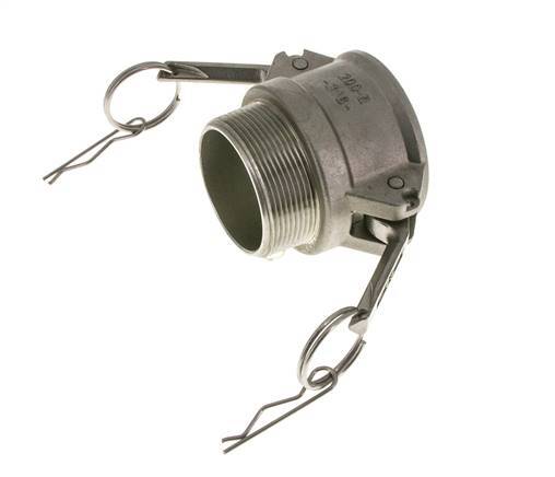 Acoplamiento de acero inoxidable Camlock DN 50 (2'') Rosca NPT macho de 2'' Tipo B MIL-C-27487