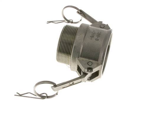 Acoplamiento de acero inoxidable Camlock DN 50 (2'') Rosca NPT macho de 2'' Tipo B MIL-C-27487
