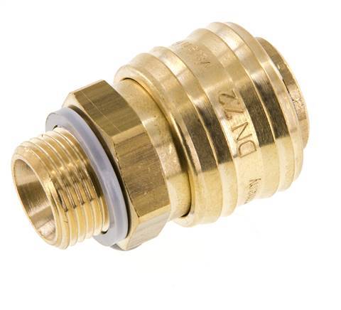 Acoplamiento de aire de latón DN 7.2 (Euro) Enchufe G 3/8 pulgadas macho FKM