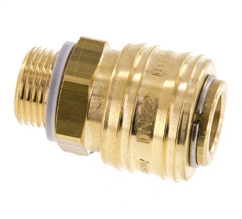 Acoplamiento de aire de latón DN 7.2 (Euro) Enchufe G 3/8 pulgadas macho FKM