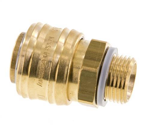 Acoplamiento de aire de latón DN 7.2 (Euro) Enchufe G 3/8 pulgadas macho FKM