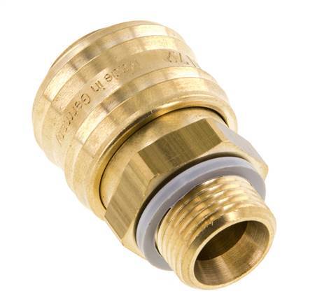 Acoplamiento de aire de latón DN 7.2 (Euro) Enchufe G 3/8 pulgadas macho FKM