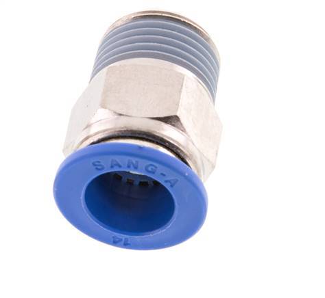 Racor de 14mm x R1/2'' con rosca macho Latón/PA 66 NBR