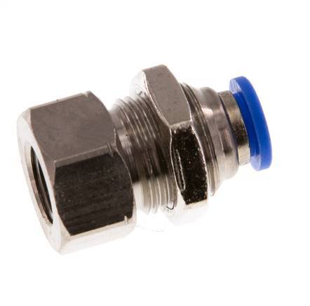 Racor rápido de 6mm x G1/8'' con rosca hembra Latón/PA 66 NBR Bulkhead [2 Piezas]