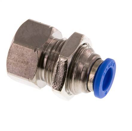 Racor rápido de 6mm x G1/8'' con rosca hembra Latón/PA 66 NBR Bulkhead [2 Piezas]