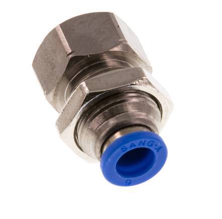 Racor rápido de 6mm x G1/8'' con rosca hembra Latón/PA 66 NBR Bulkhead [2 Piezas]