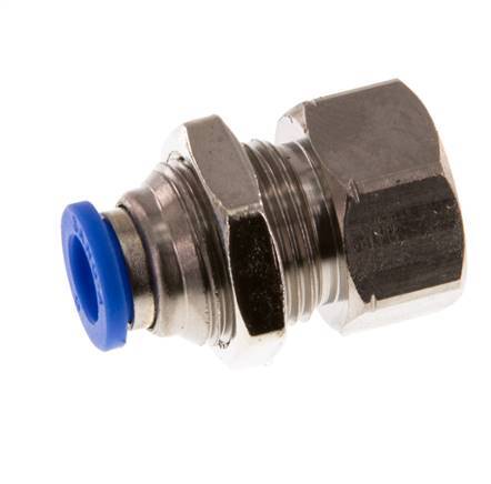 Racor rápido de 6mm x G1/8'' con rosca hembra Latón/PA 66 NBR Bulkhead [2 Piezas]