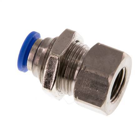 Racor rápido de 6mm x G1/8'' con rosca hembra Latón/PA 66 NBR Bulkhead [2 Piezas]