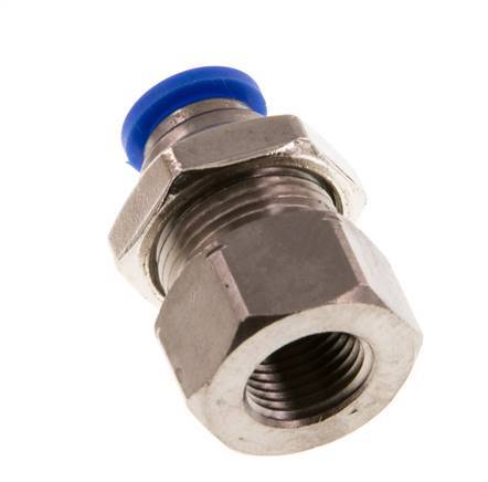 Racor rápido de 6mm x G1/8'' con rosca hembra Latón/PA 66 NBR Bulkhead [2 Piezas]