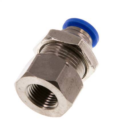 Racor rápido de 6mm x G1/8'' con rosca hembra Latón/PA 66 NBR Bulkhead [2 Piezas]