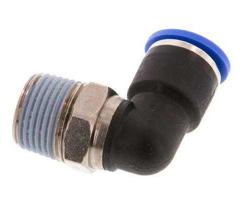Codo de 90 grados 10mm x R3/8'' con rosca macho Latón/PA 66 NBR Manguito corto giratorio [2 piezas]