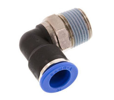 Codo de 90 grados 10mm x R3/8'' con rosca macho Latón/PA 66 NBR Manguito corto giratorio [2 piezas]