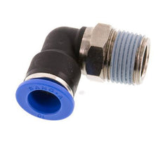 Codo de 90 grados 10mm x R3/8'' con rosca macho Latón/PA 66 NBR Manguito corto giratorio [2 piezas]