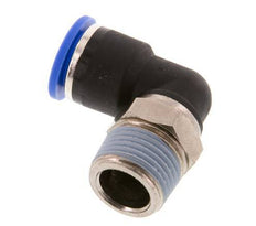 Codo de 90 grados 10mm x R3/8'' con rosca macho Latón/PA 66 NBR Manguito corto giratorio [2 piezas]