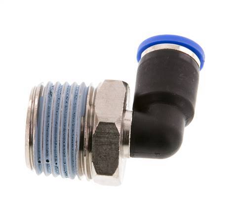 Codo de 90 grados de 8mm x R1/2'' con rosca macho latón/PA 66 NBR giratorio [2 piezas]