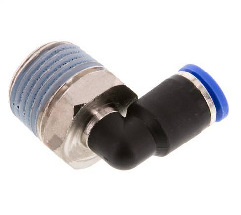 Codo de 90 grados de 8mm x R1/2'' con rosca macho latón/PA 66 NBR giratorio [2 piezas]