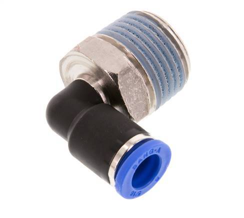 Codo de 90 grados de 8mm x R1/2'' con rosca macho latón/PA 66 NBR giratorio [2 piezas]