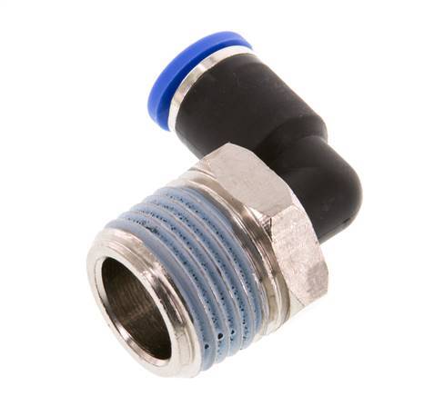 Codo de 90 grados de 8mm x R1/2'' con rosca macho latón/PA 66 NBR giratorio [2 piezas]